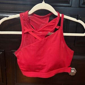 Nike Red Asymmetrical Sports Bra